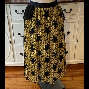 SHEIN Black Gold star Long Skirt Large